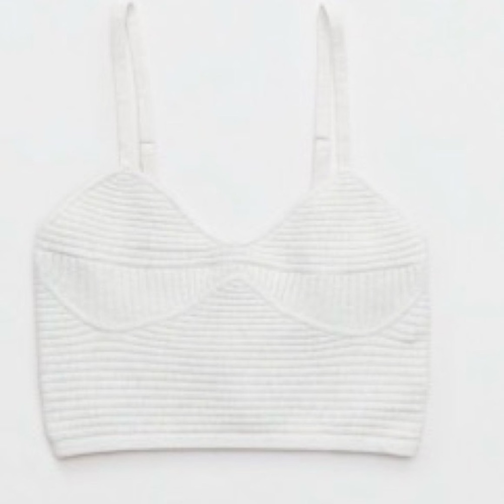 Aerie Ribbed Gray Crop Top